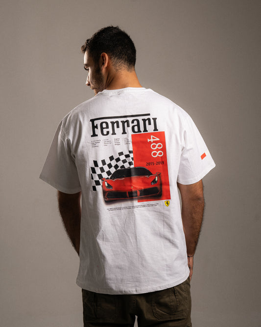 Ferrari 488 White Oversized T-shirt