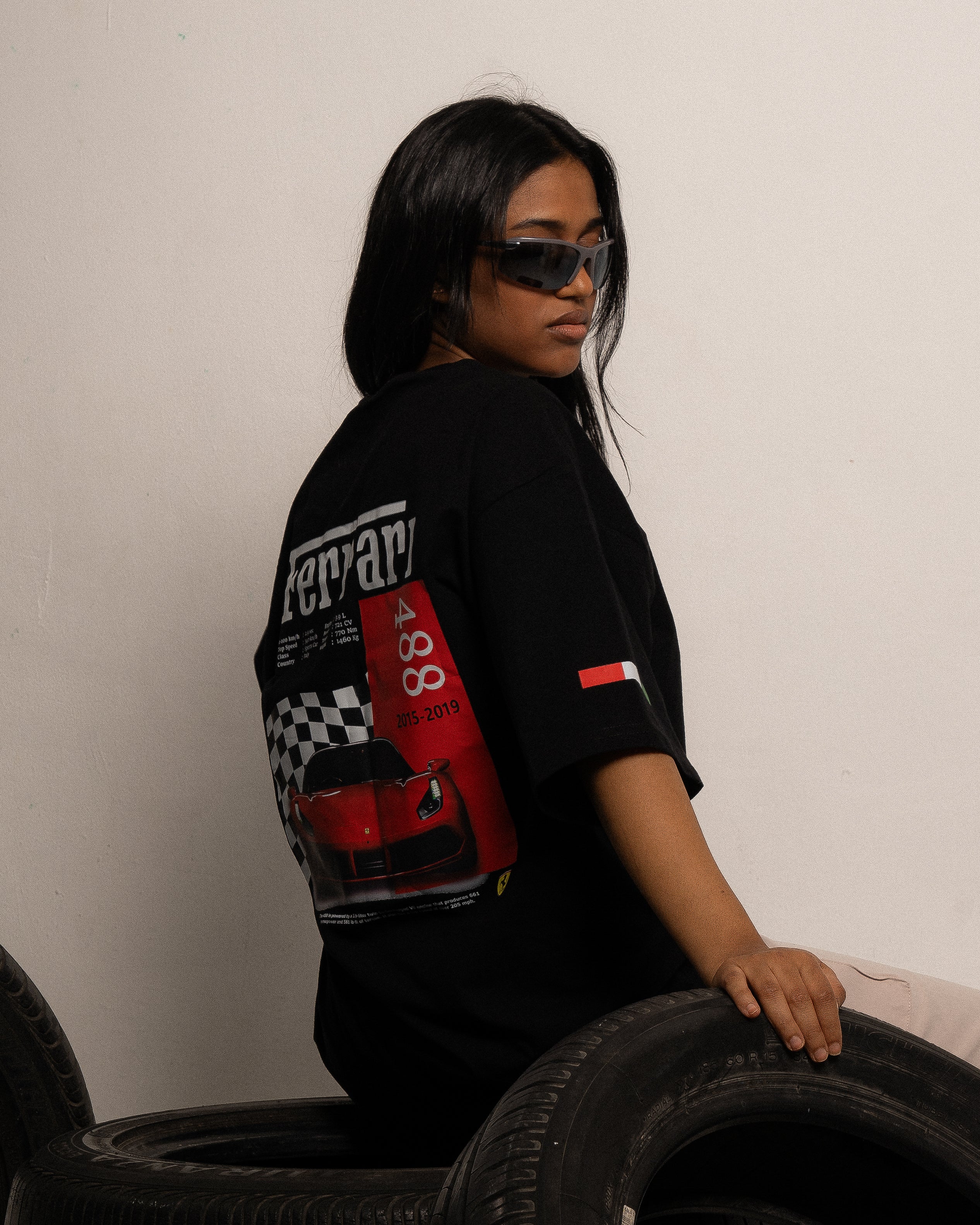 Ferrari 488 Black Oversized T-shirt