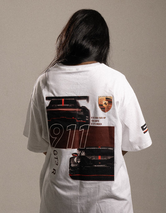 Porsche 911 White Oversized T-shirt