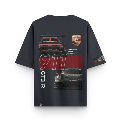 Porsche 911 Black Oversized T-shirt