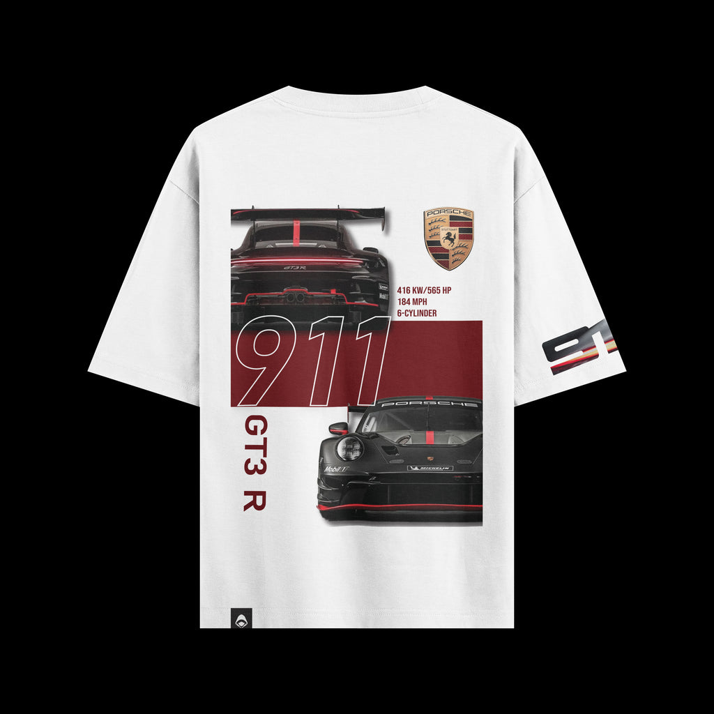 Porsche 911 White Oversized T-shirt