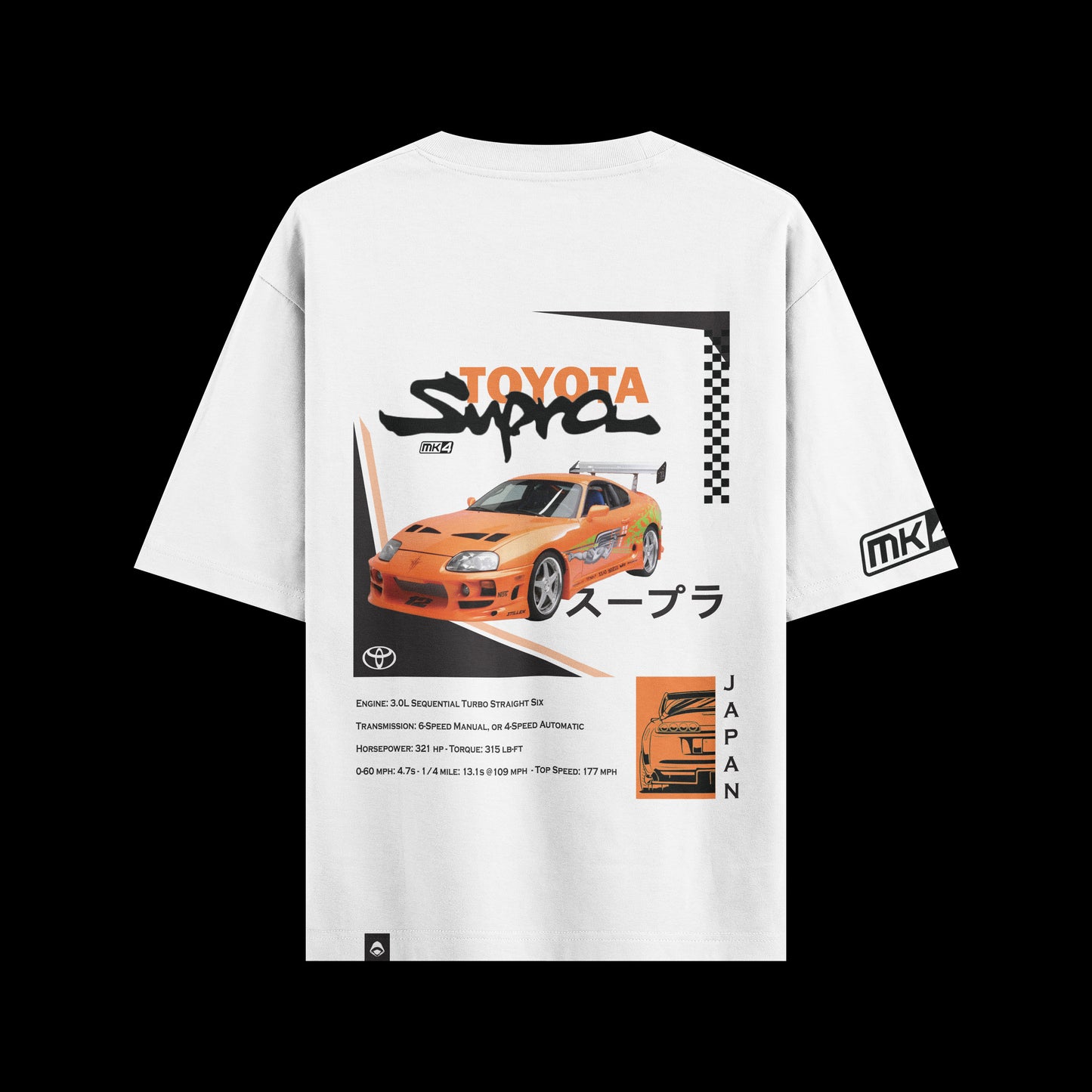 Toyota Supra White Oversized T-shirt