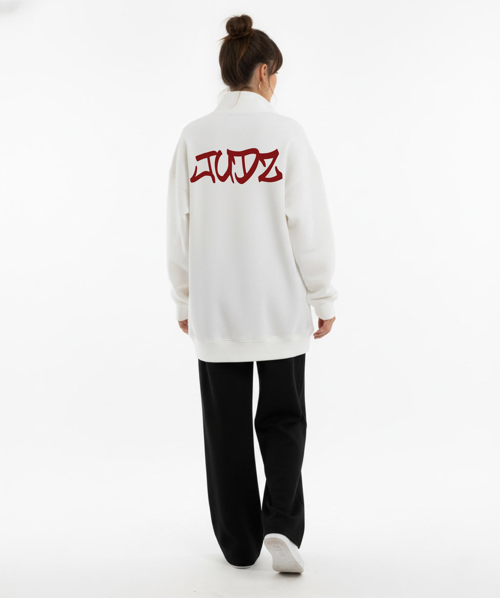 JUDZ White Quarter Zip